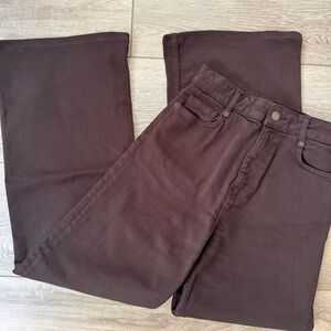 ZARA Brown Wide-Leg Denim Jeans